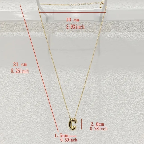 SALE💚 any 3 for $18 💚 Minimalist Golden Bubble Letter Pendant Alloy Necklace - Picture 6 of 6